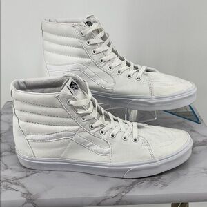 VANS OFF THE WALL White Canvas SK8 High Top Sneakers Classic Skater Casual 13